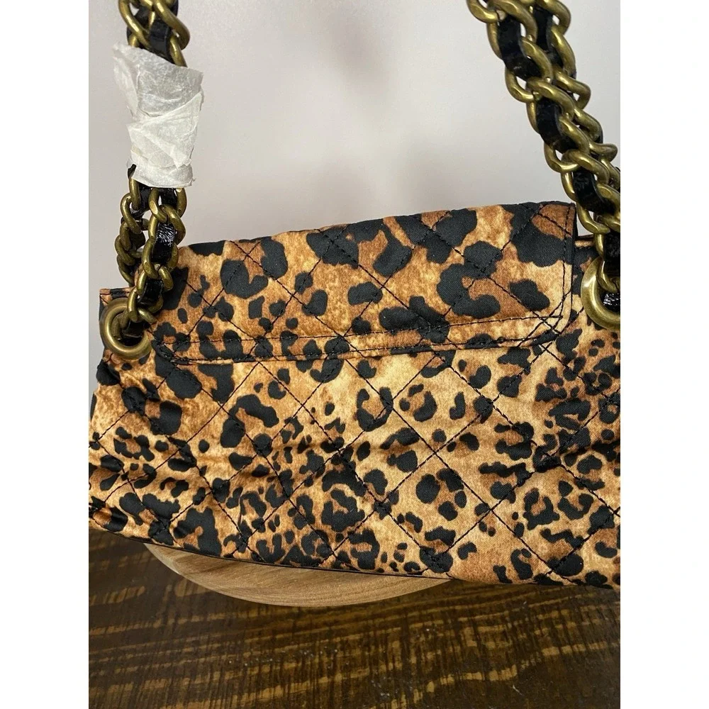 Talbot Leopard Fabric Bag With Metal Straps Clutch New with tags